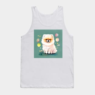 Cute Pomeranian Puppy Art 3 Tank Top